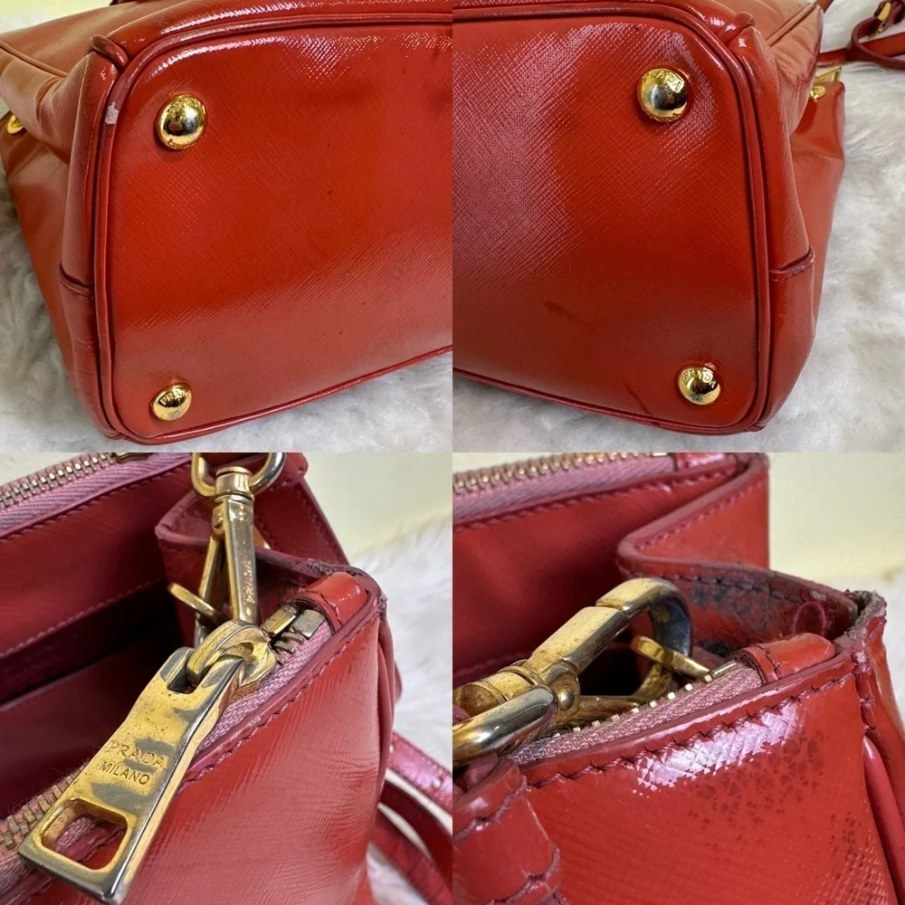 💯Authentic Prada Red Leather Handbag🍀